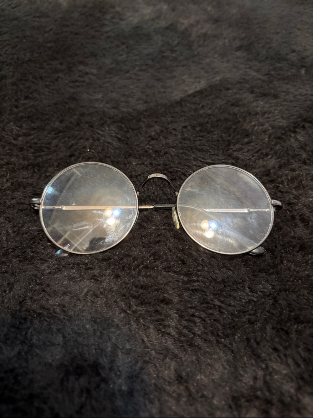 Round Silver Metal Frame Glasses - Classic Retro Style
